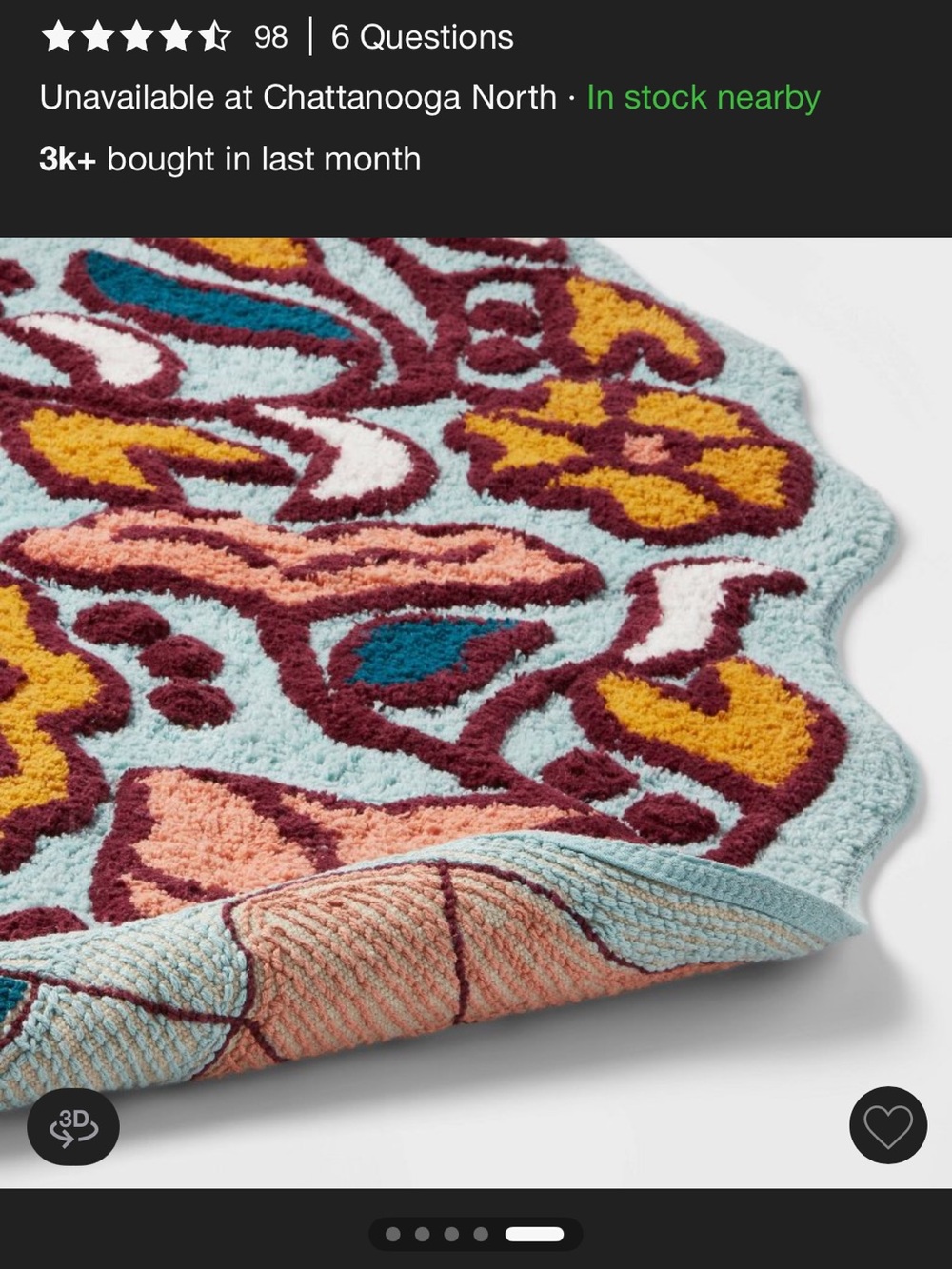 Threshold Overside Floral Bath Rug - Picture 13 of 13